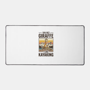 Giraffe Kayaking Vintage Funny T-Shirt Design_1 Desk Mat