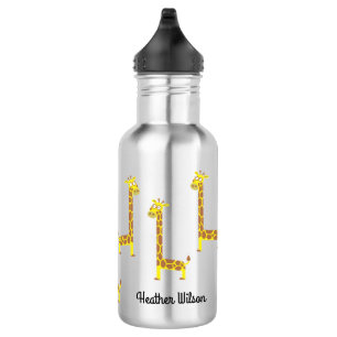 Giraffe Kid Water Bottle with Name