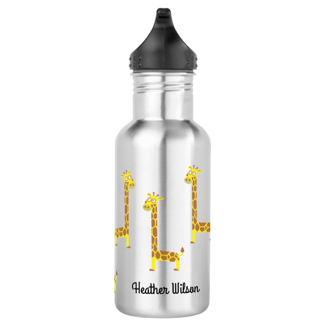 Giraffe Kid Water Bottle with Name (Right)