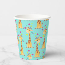 Giraffe Kids Birthday Party Cute  Paper Cups