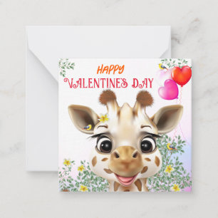 Giraffe Kids Classroom Valentine Cards
