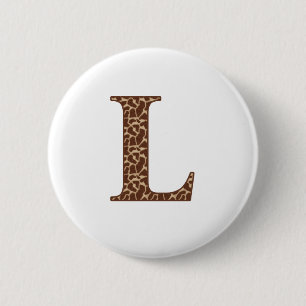 Giraffe L 6 Cm Round Badge