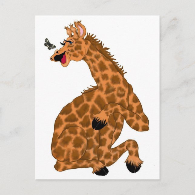Giraffe Laugh Postcard (Front)