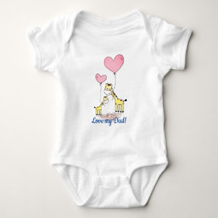 Giraffe learns to Fly Balloons Baby Bodysuit