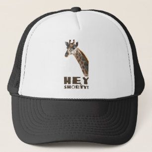 Giraffe looking at you, tall guy - yes shorty! trucker hat