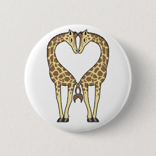 Giraffe Love 6 Cm Round Badge