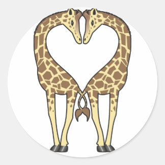 Giraffe Love Classic Round Sticker