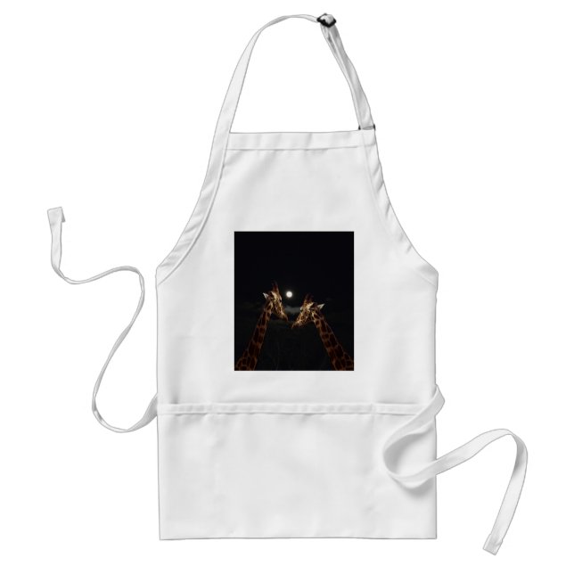 Giraffe Love In The Moonlight, Standard Apron (Front)
