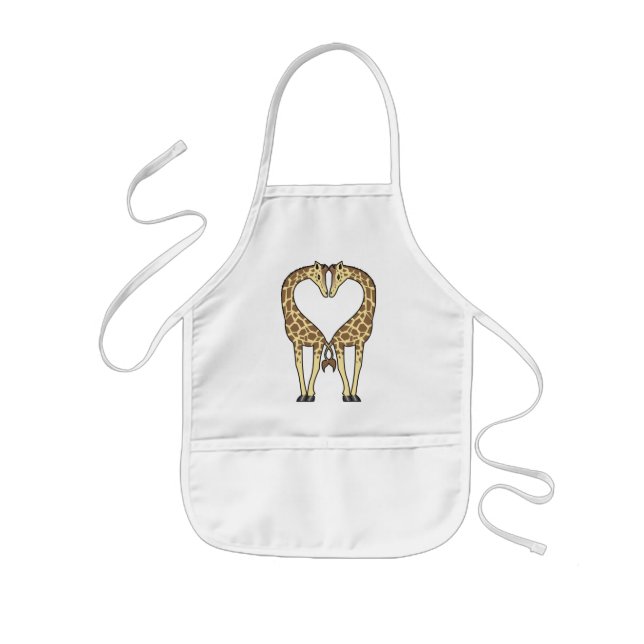 Giraffe Love Kids Apron (Front)