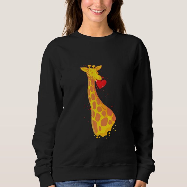 Giraffe Love Valentines Day Sweatshirt (Front)