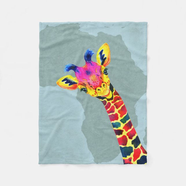 Giraffe Lover Baby Giraffe Peekaboo Fleece Blanket (Front)