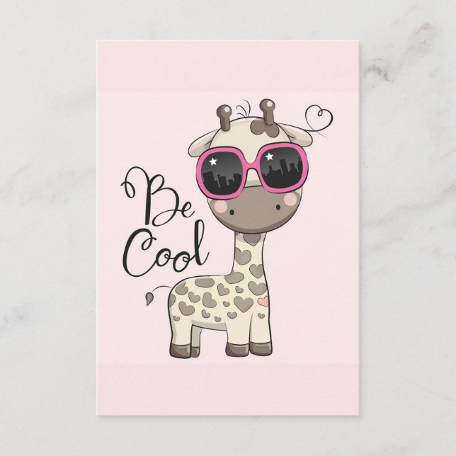 Giraffe Lover Be Cool Giraffe Enclosure Card (Front)