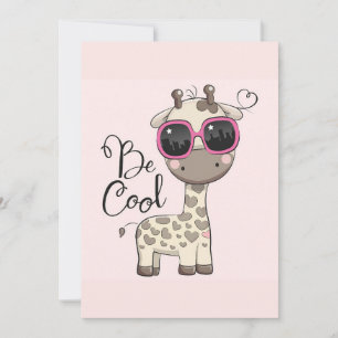 Giraffe Lover Be Cool Giraffe Invitation
