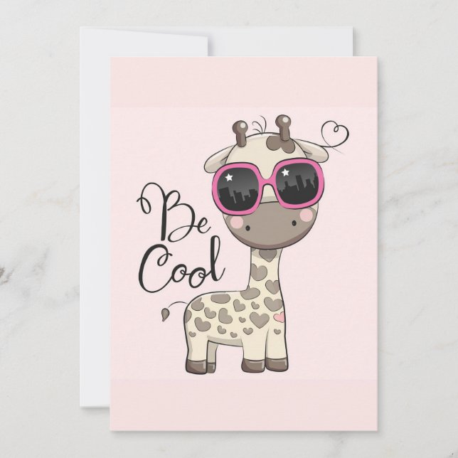 Giraffe Lover Be Cool Giraffe Invitation (Front)