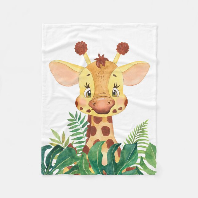 Giraffe Lover Cute Baby Giraffe Fleece Blanket (Front)
