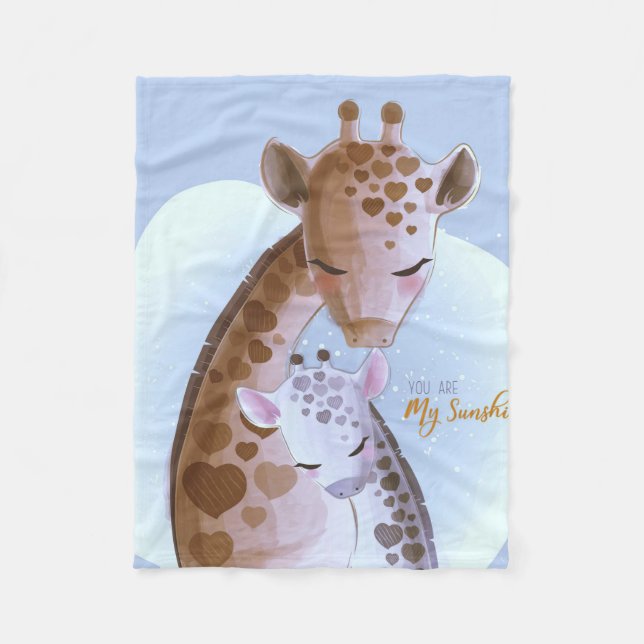 Giraffe Lover Cute Giraffes Fleece Blanket (Front)