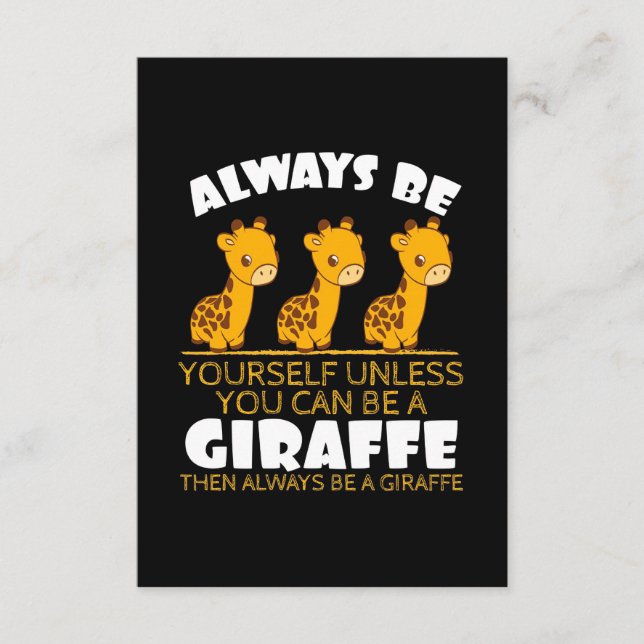 Giraffe Lover Giraffe Always Be Yourself Enclosure Card (Front)