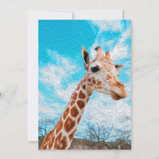 Giraffe Lover Giraffe Art Watercolor Invitation (Front)