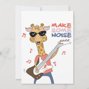 Giraffe Lover Giraffe Guitar Make Some Noise Invitation
