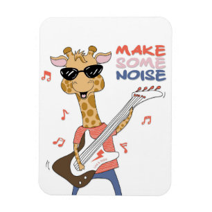 Giraffe Lover Giraffe Guitar Make Some Noise Magnet