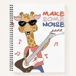Giraffe Lover Giraffe Guitar Make Some Noise Notebook