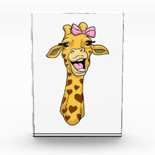 Giraffe Lover Giraffe Ribbon Hearts Photo Block
