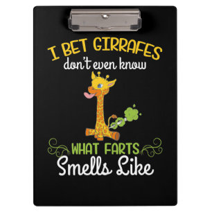 Giraffe Lover Giraffe What Farts Smells Like Clipboard