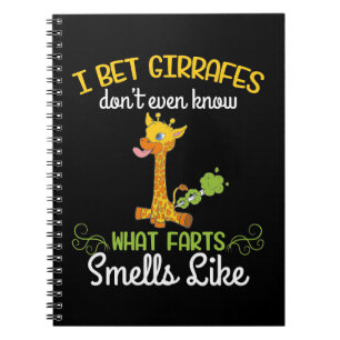 Giraffe Lover Giraffe What Farts Smells Like Notebook