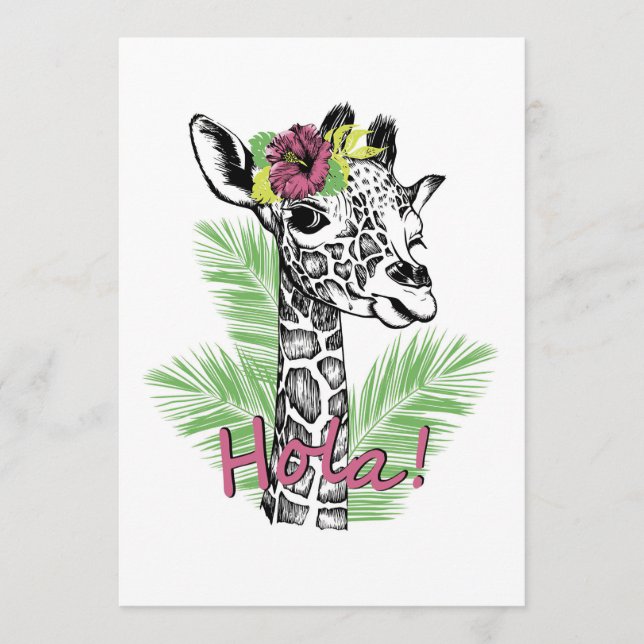 Giraffe Lover Giraffe With Hibiscus Programme (Front)