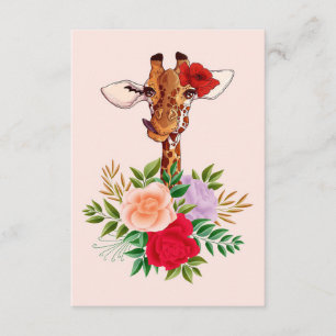Giraffe Lover Giraffes Africa And Flower Enclosure Card