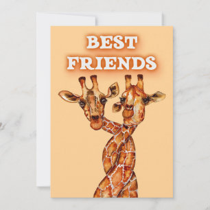 Giraffe Lover Giraffes Africa Best Friends Invitation
