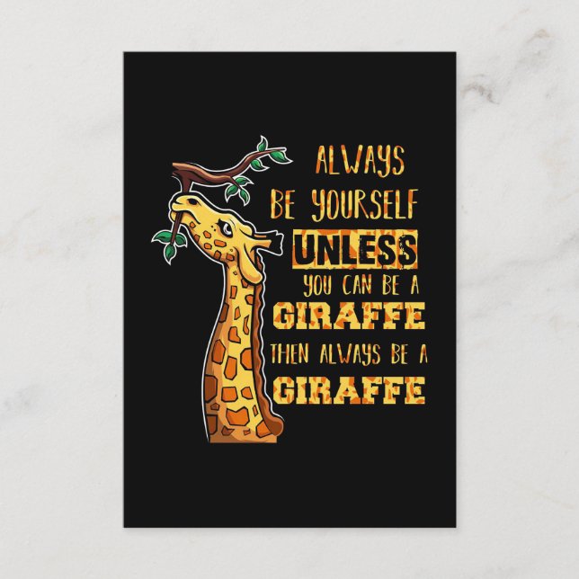 Giraffe Lover Giraffes Always Be Yourself Enclosure Card (Front)
