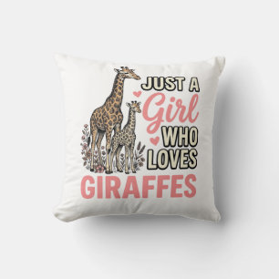 Giraffe Lover Girl Vintage Engraving Shirt Design_ Cushion