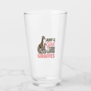 Giraffe Lover Girl Vintage Engraving Shirt Design_ Glass