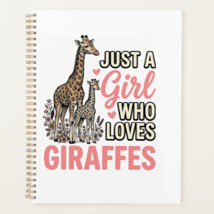 Giraffe Lover Girl Vintage Engraving Shirt Design_ Planner