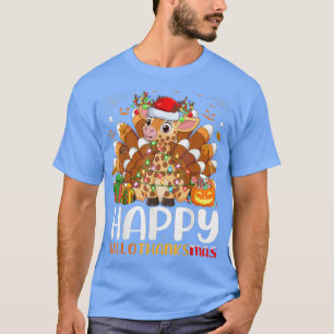 Giraffe Lover Halloween Christmas Happy Hallothank T-Shirt