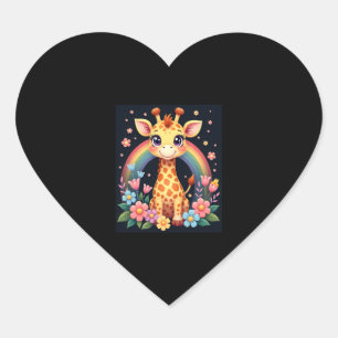 Giraffe Lovers T-Shirt Heart Sticker