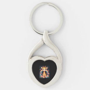 Giraffe Lovers T-Shirt Key Ring