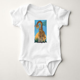 Giraffe Mama and Baby Baby Bodysuit
