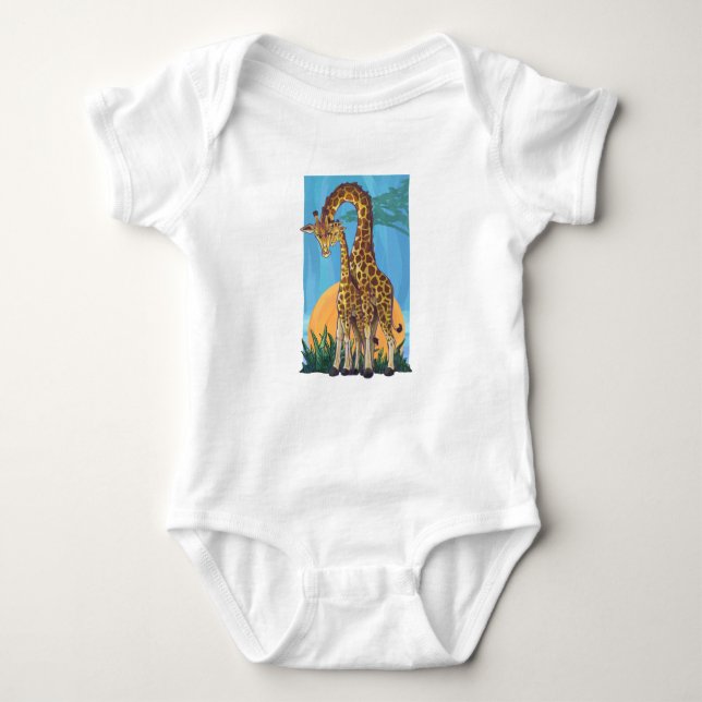 Giraffe Mama and Baby Bodysuit (Front)