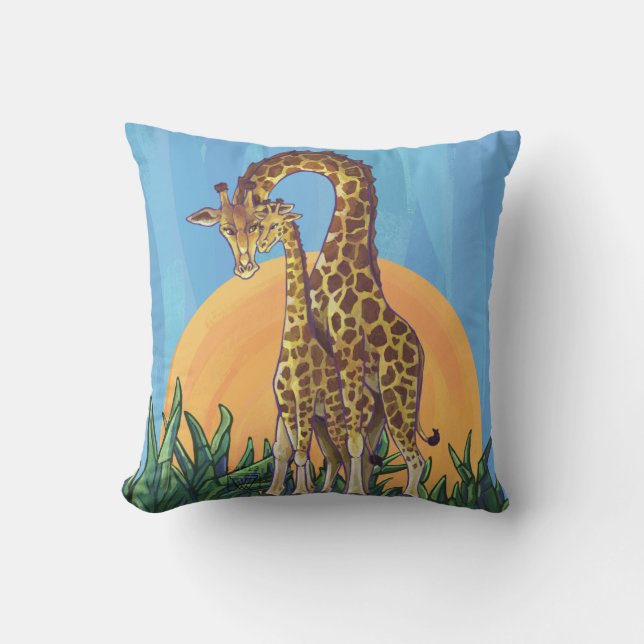Giraffe Mama and Baby Cushion (Front)