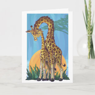 Giraffe Mama and Baby Happy Mother's Day Card
