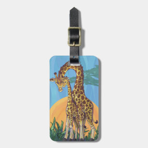 Giraffe Mama and Baby Luggage Tag