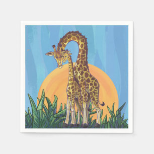 Giraffe Mama and Baby Napkin