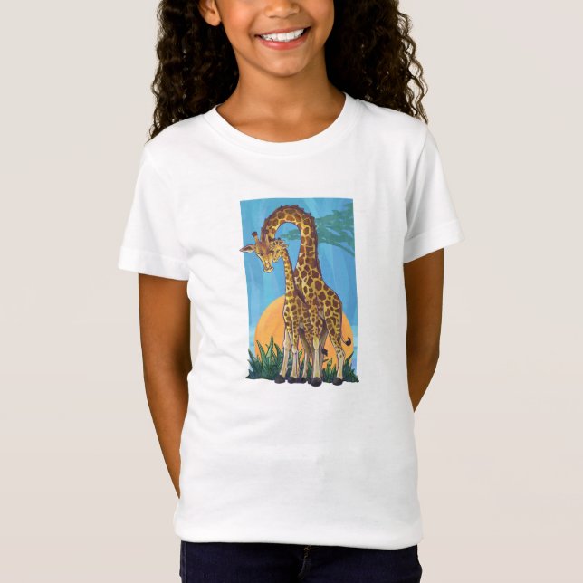 Giraffe Mama and Baby T-Shirt (Front)