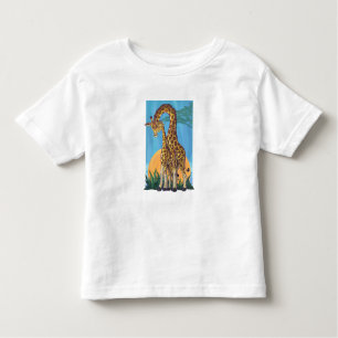 Giraffe Mama and Baby Toddler T-Shirt