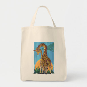 Giraffe Mama and Baby Tote Bag