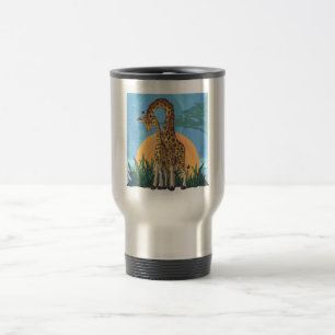 Giraffe Mama and Baby Travel Mug