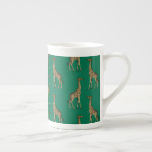 Giraffe Mammalian Emerald Green Wild Animal Africa Bone China Mug