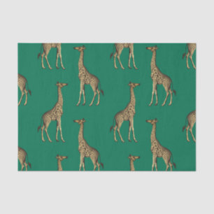 Giraffe Mammalian Emerald Green Wild Animal Africa Tissue Paper